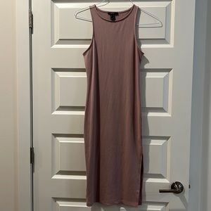 Mauve bodycon midi dress